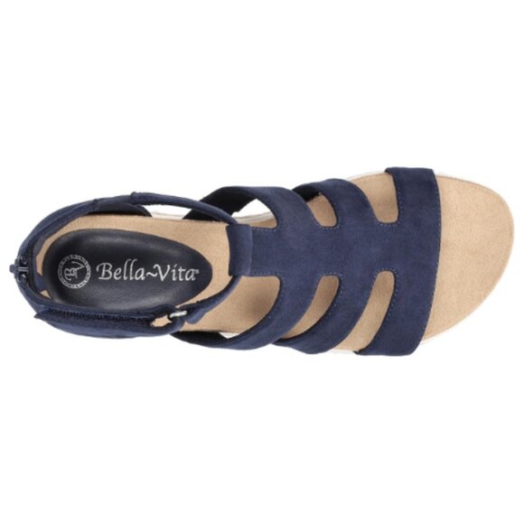 Bella Vita Women's Zinia Wedge Sandal Size 6 WW (Wide Fit) NAVY Suede - Picture 6 of 7
